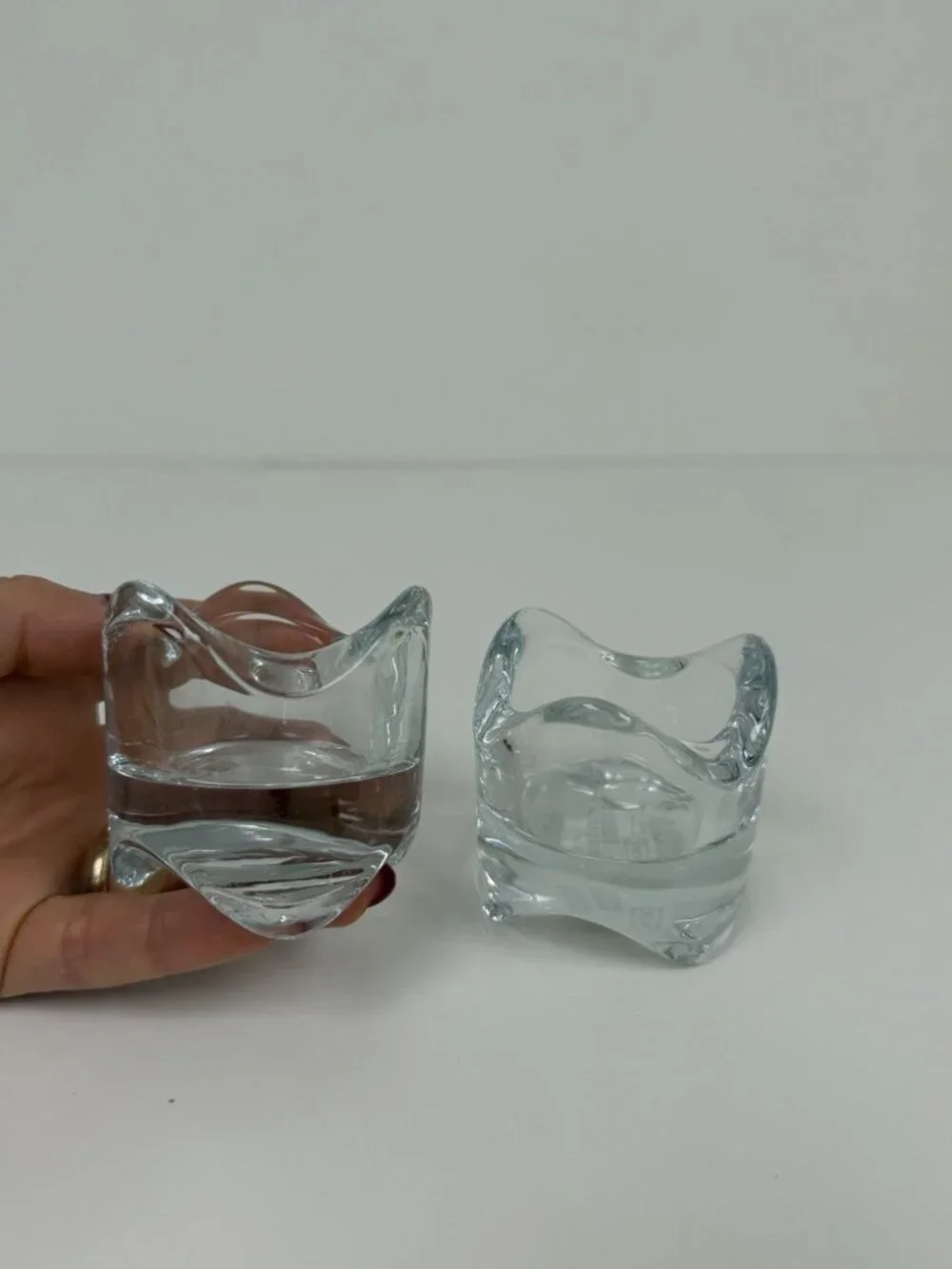 Ikea Vasnas Heavy Clear Glass Tealight Holder 2.3 x 2.3 in - Set of 2
